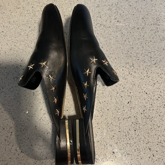 Michael Kors Natasha Black Leather Star Studded Slides Size-8 - Picture 4 of 8